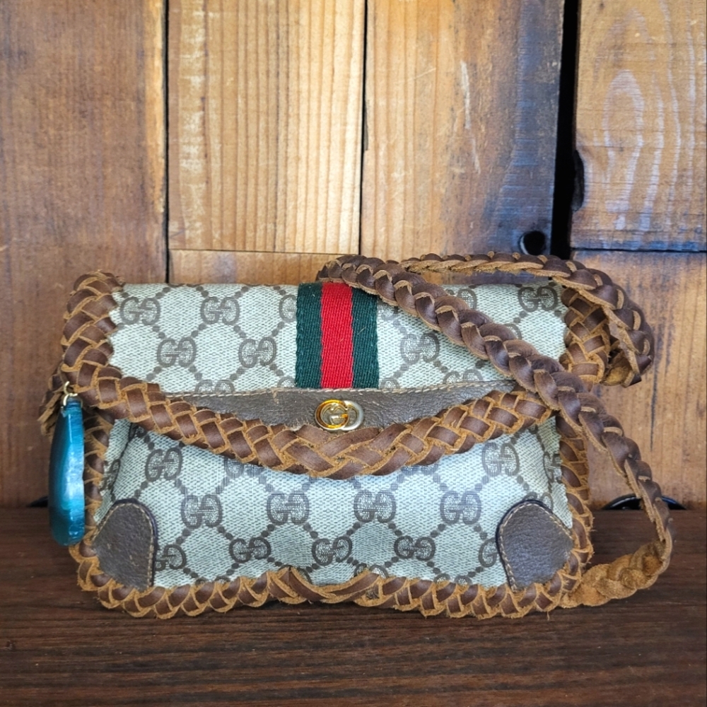 Gucci Sherry Line Bag Braided Fringed Western Vintage Boho Style - Picture 1 of 10